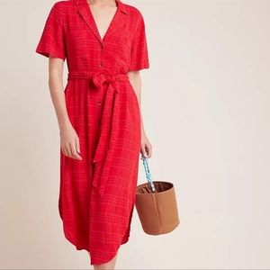 Maeve Anthropologie Red T-shirt wrap dress